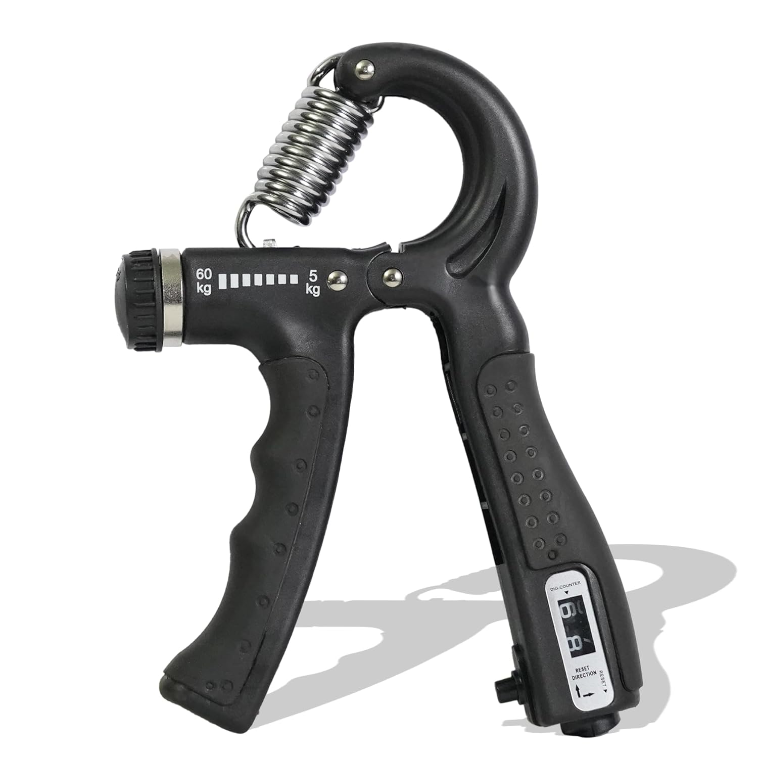 Premium Counter 10Kg To 60Kg Weight Adjustable Professional Counter Hand Gripper for Men & Women | Counter Hand Grip|Finger Exerciser|Power Gripper|Black Color|